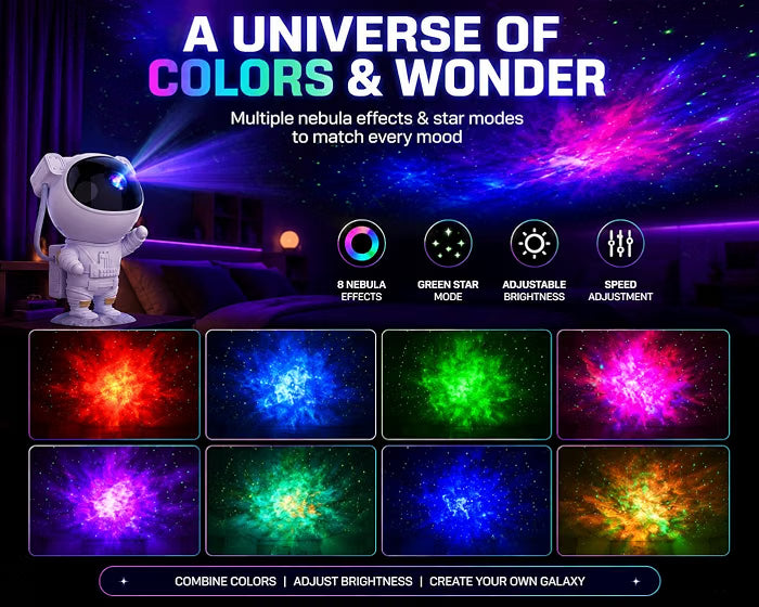 🚀 Astronaut Galaxy Projector 🌌✨ | Starry Night & Nebula Light