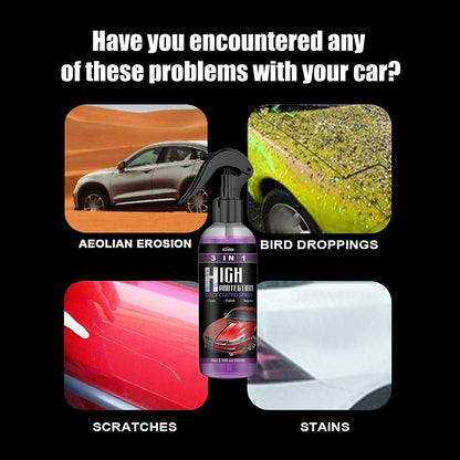 🚗✨ 3-in-1 Hydrophobic Nano Coating & Car Scratch Polish Spray – Pack of 2