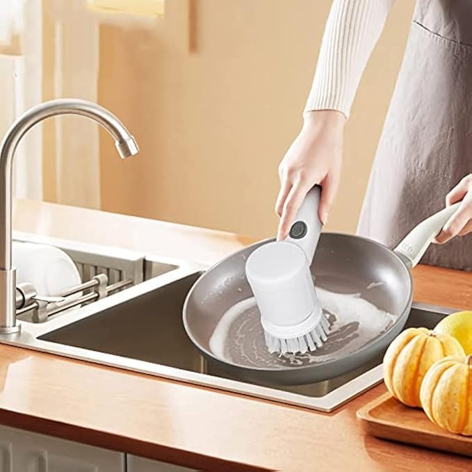 Electric Rotary Cleaning Brush with 3 Brush Heads Insulator Polisher Bathroom Shower Tub Kitchen Stove Floor Car