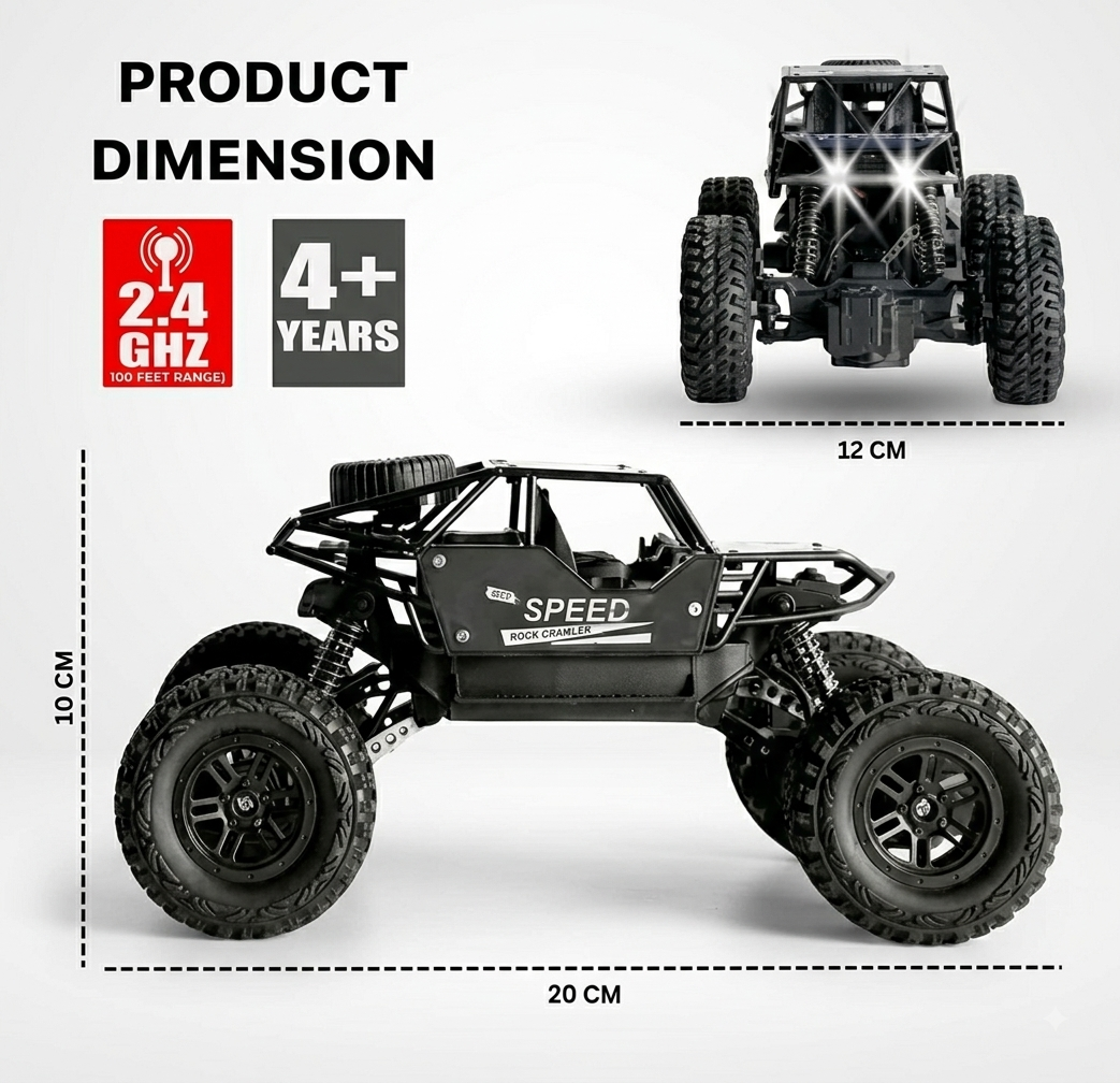 RC Rock Crawler Climbing Car – 2.4GHz Remote Control Off-Road Stunt Car
