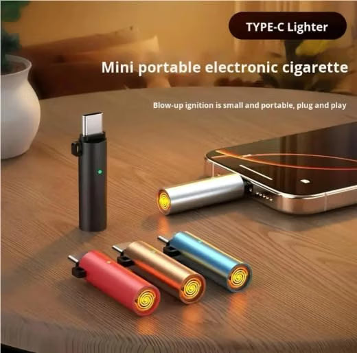 Electric Cigarette Lighter - Plug-in USB Pocket Portable Outdoor Mouth-Blow