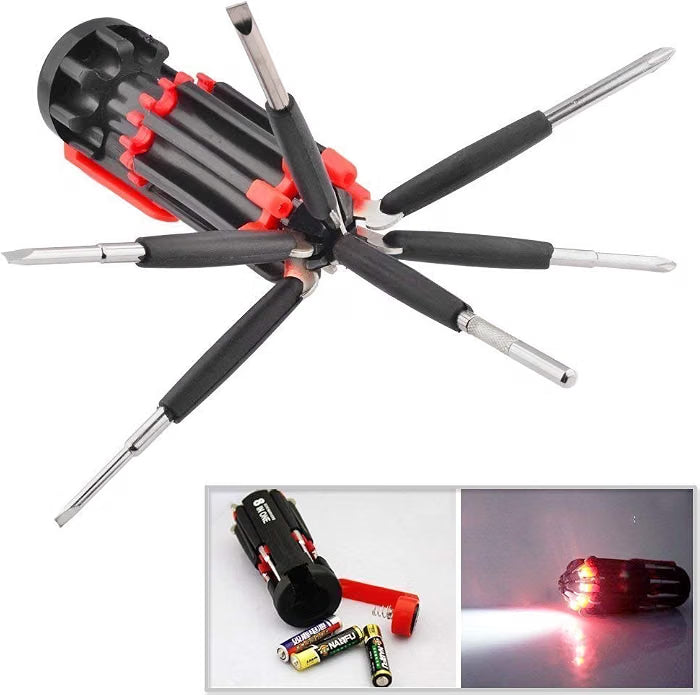 8 in 1 Screwdrivers with Worklight and Flashlight