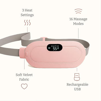 🌸🔥 Rechargeable Menstrual Heating Pad & Massage Belt 💆‍♀️💗