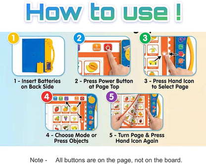 Interactive Talking Study Book for Kids  Phonics and Early Learning Toy