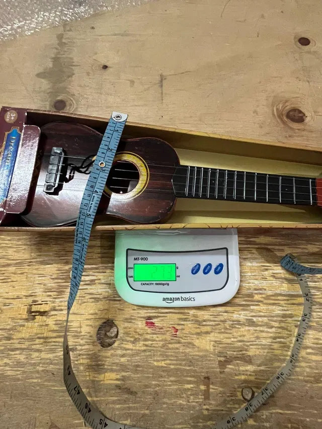 Mini Wooden Finish Plastic Guitar with 4 Strings