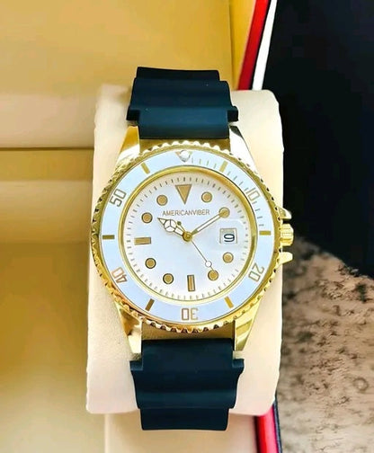 Luxury Men's Analog Silicone Strap Watch