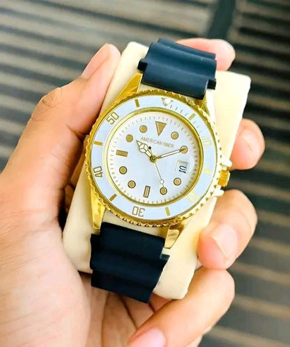 Luxury Men's Analog Silicone Strap Watch