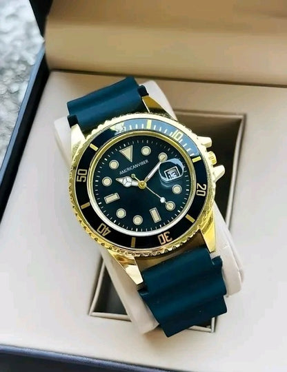 Luxury Men's Analog Silicone Strap Watch